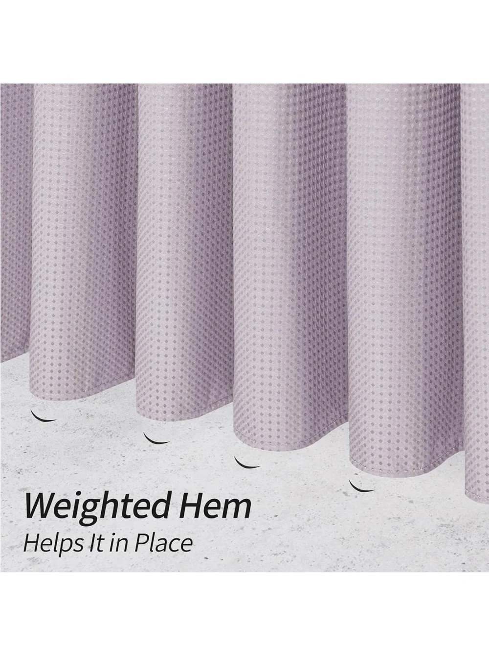Lavender Luxury Weighted Textured Fabric Shower Curtain 72x84